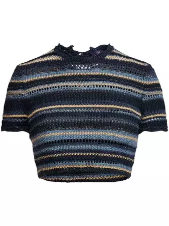 Ralph Lauren Collection Striped Knitted Crop Top - Farfetch