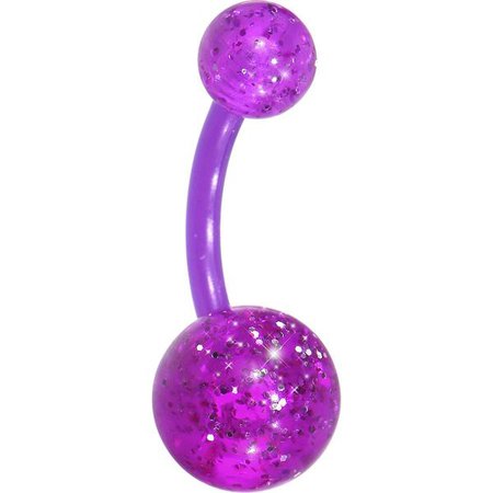 Bioplast Purple Glitter Belly Ring – BodyCandy