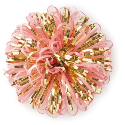 pink and gold gift bow