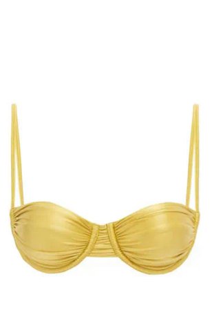 yellow satin bikini top