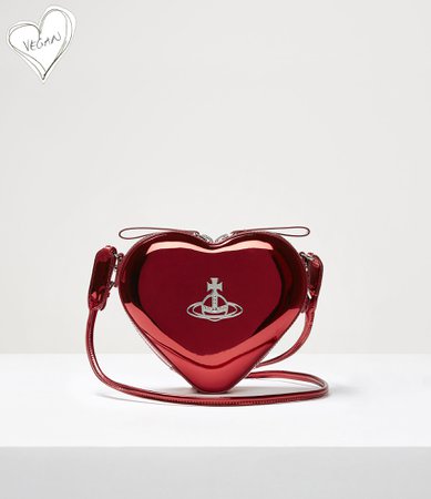 Vivienne Westwood Women's Designer Crossbody Bags | Women's CrossBody Bags | Vivienne Westwood - Johanna Heart Crossbody Bag Red