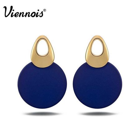 Viennois Fashion Jewelry Blue & Red Dangle Earrings for Woman Rose Gol — SolaceConnect.com