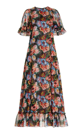 The Vampire's Wife The Midnight Tremors Floral Cotton Chiffon Maxi Dress
