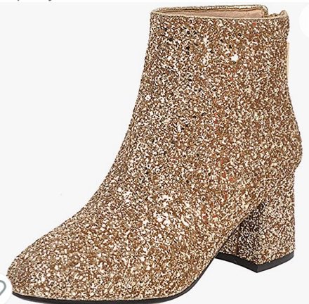 Amazon Sequin Glitter Ankle Boots