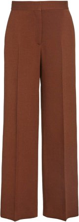 The Row Olmo High-Rise Wool-Silk Pants