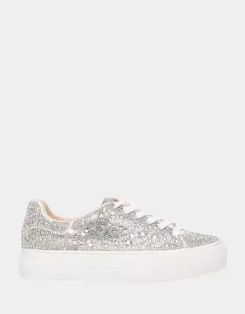 SIDNY RHINESTONES Lace Up Sneakers | Sparkly Rhinestone Sneakers – Betsey Johnson