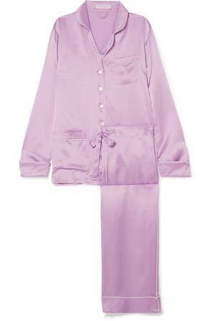 Olivia von Halle | Coco silk-satin pajama set | NET-A-PORTER.COM