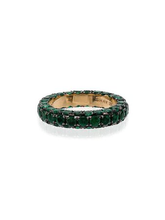Shay Green And Yellow Gold 3 Side Emerald Ring SR108YGEM18 | Farfetch