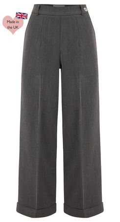 Black High Waisted Wide Leg Trousers - 1930s & 40s style