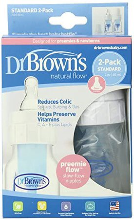 Amazon.com : Dr. Brown's Original Bottle, Preemie, 2 Ounce, 2-Pack : Baby Bottles : Baby