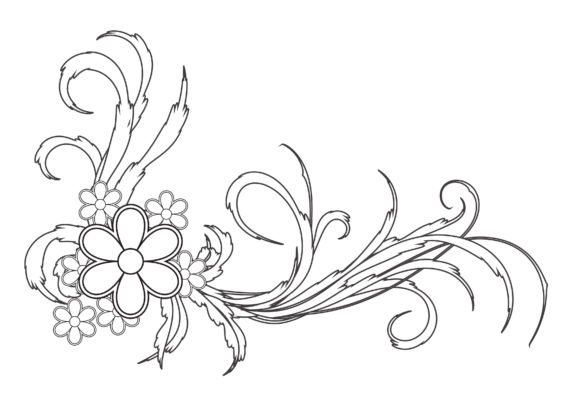 Floral Ornament Line Arts Graphic by Creativsid · Creative Fabrica