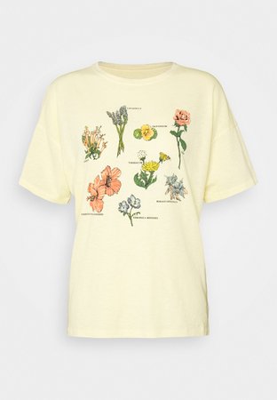 American Eagle FLOWER TYPES DINER TEE - T-shirt med print - yellow - Zalando.se