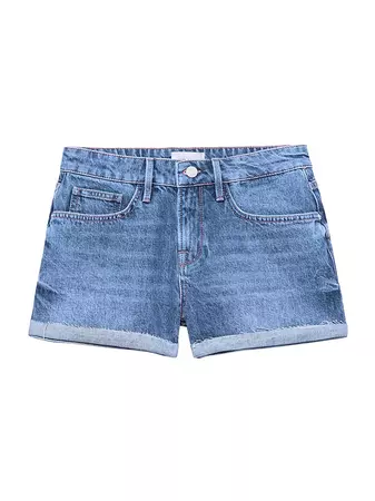 Shop Frame Le Grand Garcon Denim Shorts | Saks Fifth Avenue