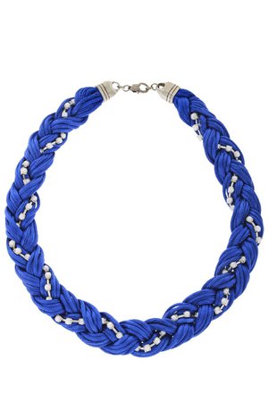 CLAIRE VANS HELEN Royal Blue Pearl Braided Necklace – PRET-A-BEAUTE.COM