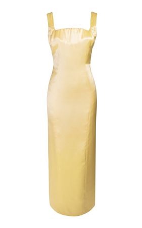Gianni Versace A/w 1995 Yellow Silk Satin Gown With Rounded Bust Line By Moda Archive X Tab Vintage | Moda Operandi
