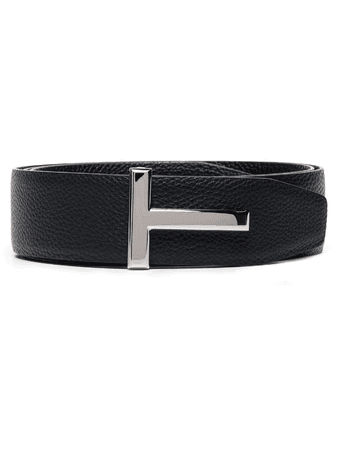 TOM FORD T logo-buckle reversible leather belt