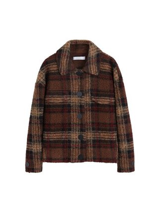 MANGO Checkered wool-blend jacket