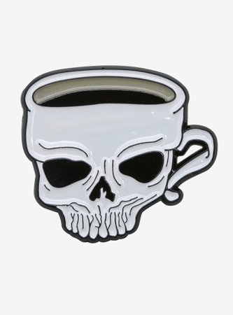 Skull Coffee Cup Enamel Pin