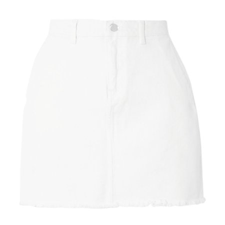 white denim skirt