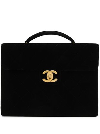 Chanel Pre-Owned 1992 quilted CC briefcase - FARFETCH