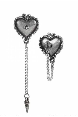 Witch's Heart Earrings by Alchemy Gothic | Gothic Jewellery