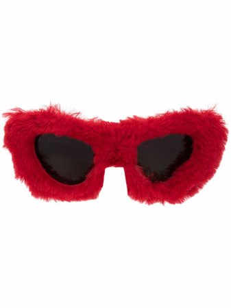 Balenciaga Fluffy Cat Cay eye-frame Sunglasses - Farfetch