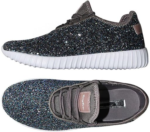 ROXY ROSE Pewter Glitter Athletic Shoes