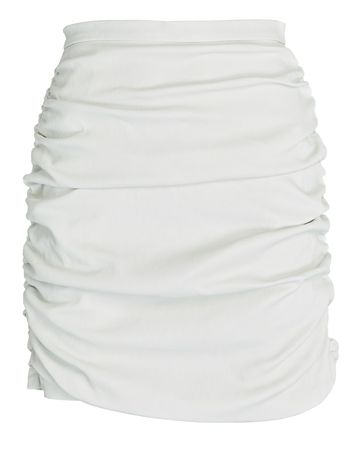 LaQuan Smith Leather Mini Skirt In White | INTERMIX®