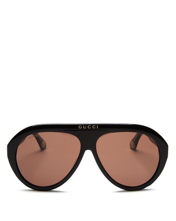 Gucci Men's Shield Aviator Sunglasses, 61mm | Bloomingdale's