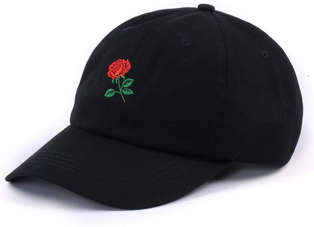 rose baseball cap black