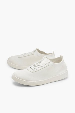 Basic Lace Up Knitted Trainers | Boohoo