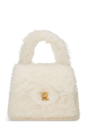 Chanel White Faux Fur Kelly Mini Bag