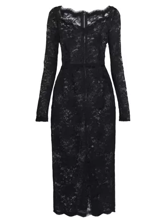 Shop Dolce&Gabbana Floral Lace Sheath Midi-Dress | Saks Fifth Avenue