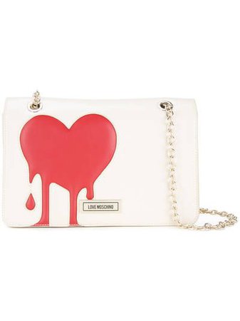 Love Moschino Women's White Melted Heart Crossbody Bag