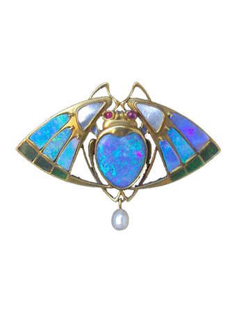 opal bug brooch