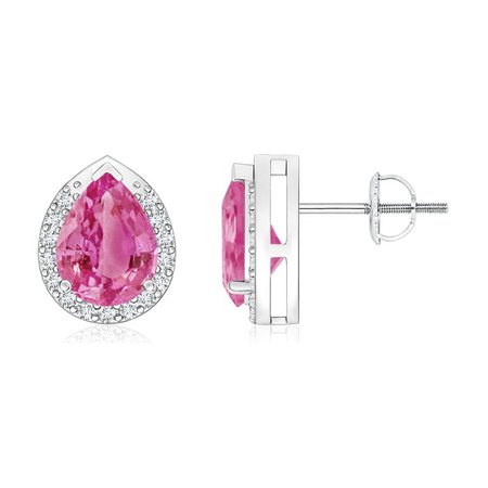 pink sapphire & Diamond earrings