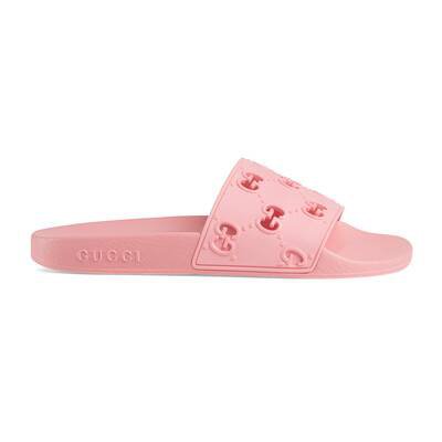 Pink Rubber Women's GG Slide Sandal | GUCCI® US