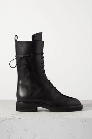 Black Conley lace-up leather ankle boots | Khaite | NET-A-PORTER