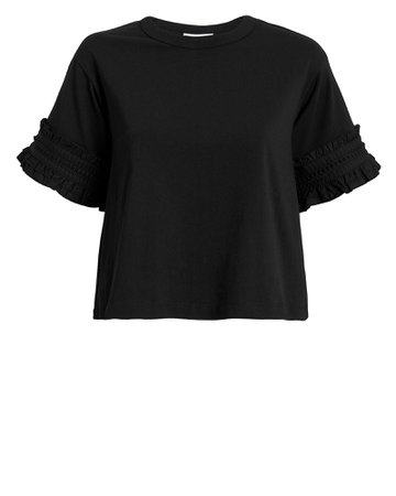 Black Ruffle T-Shirt