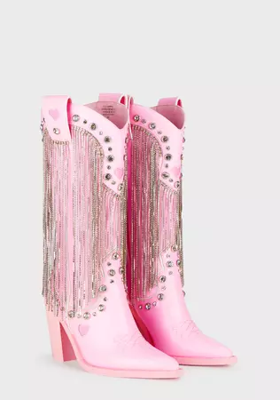 Present Perfect Cowboy Boots - Pink – Dolls Kill