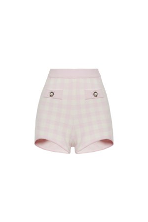 Gingham Cotton Knitted Hot Pants – Alessandra Rich