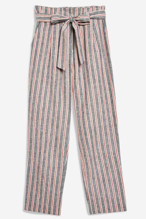 Striped Belted Peg Trousers - New In Fashion - New In - Topshop USA