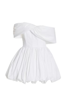 Pippa Off-The-Shoulder Cotton-Poplin Mini Dress By Brandon Maxwell | Moda Operandi