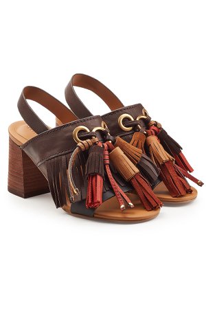 Leather Sandals with Suede Fringes Gr. EU 38.5