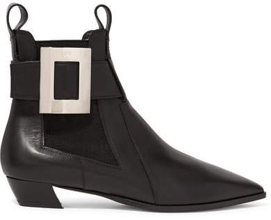 Dolly Embellished Leather Chelsea Boots - Black