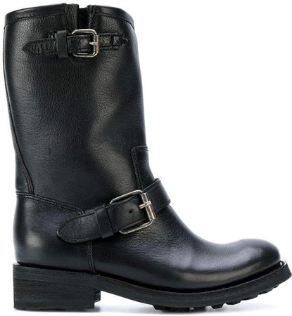 mid-calf boots with buckles