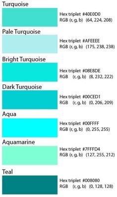 color guide:Aqua