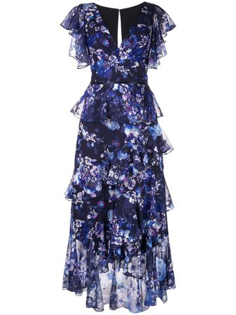 Marchesa Notte ruffled floral print dress £975 - Shop Online - Fast Delivery, Free Returns