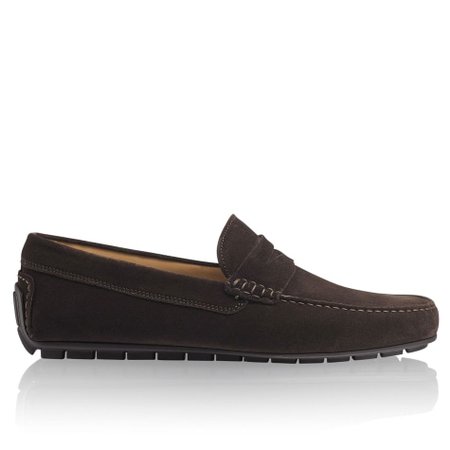 SOFT TOP Luxury Driver in Brown Suede | Russell & Bromley