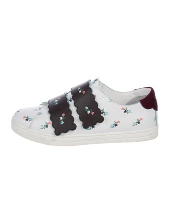 Fendi Floral Leather Slip-On Sneakers - Shoes - FEN79809 | The RealReal